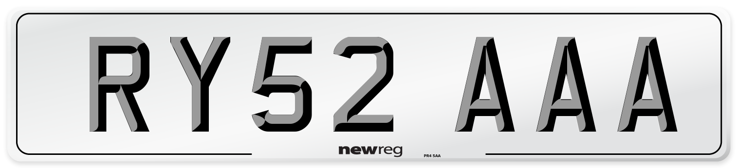 RY52 AAA Number Plate from New Reg